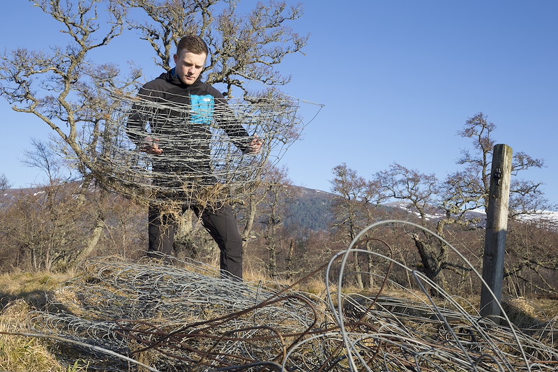 Removal of redundant stock fencing to aid wildlife movement, Ballintean Farm, Cairngorms NP, Scotland